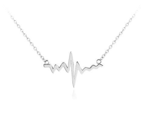 MINET Stříbrný náhrdelník z lásky MINET HEARTBEAT