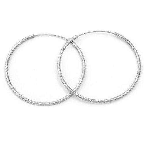 Beneto Luxusní kruhové stříbrné náušnice AGUC787 (Průměr 2,5 cm)