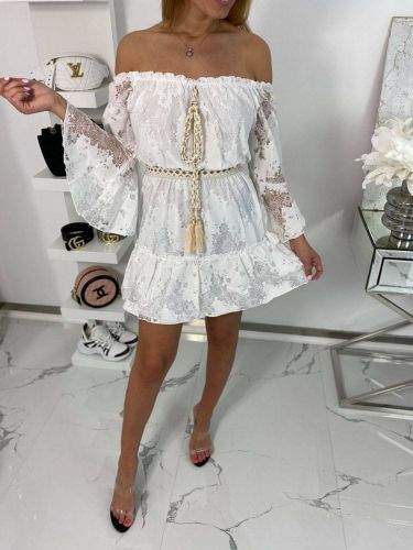 Milujtemodu Nádherné bílé šaty Olivia Velikosti oblečení: S/M, Barva aktualni: Bílá