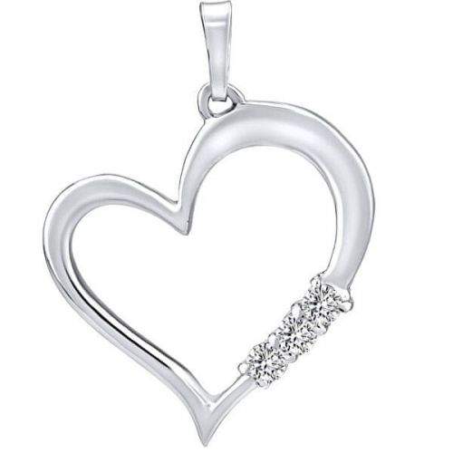 Silvego Stříbrný přívěsek Srdce s čirými krystaly Swarovski SILVEGO11580w stříbro 925/1000