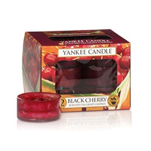 Yankee Candle Aromatické čajové svíčky Black Cherry 12 x 9,8 g