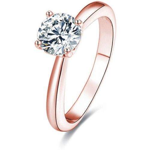 Beneto Růžově pozlacený stříbrný prsten s krystaly AGG201 (Obvod 50 mm) stříbro 925/1000
