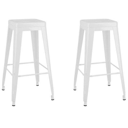 shumee Barové stoličky stohovatelné 2 ks bíle kov