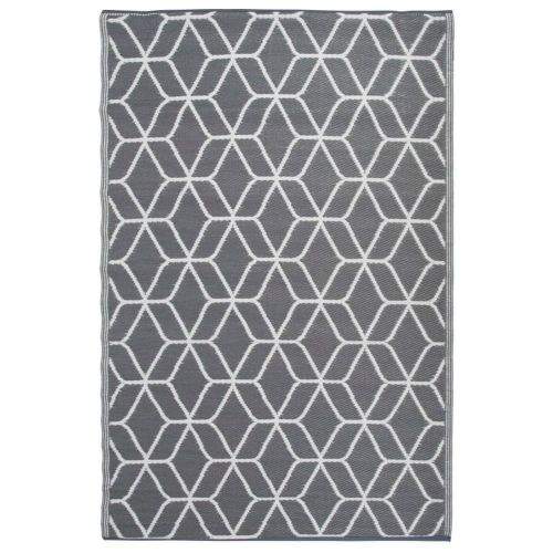 shumee Esschert Design Venkovní koberec s grafikou 180x121 cm šedo-bílý OC25
