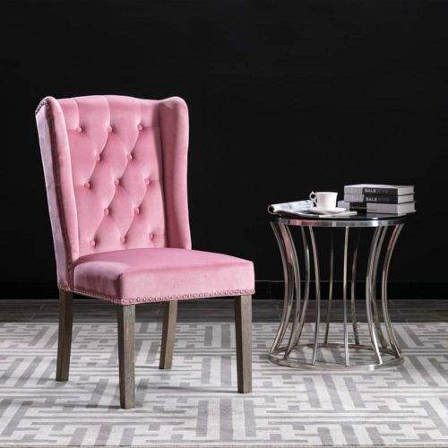 shumee Jídelní židle růžová samet