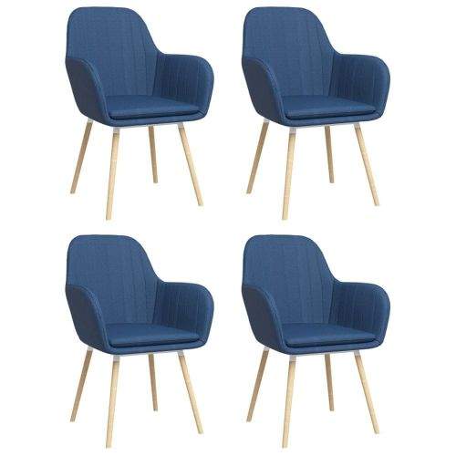shumee Jídelní židle s područkami 4 ks modré textil