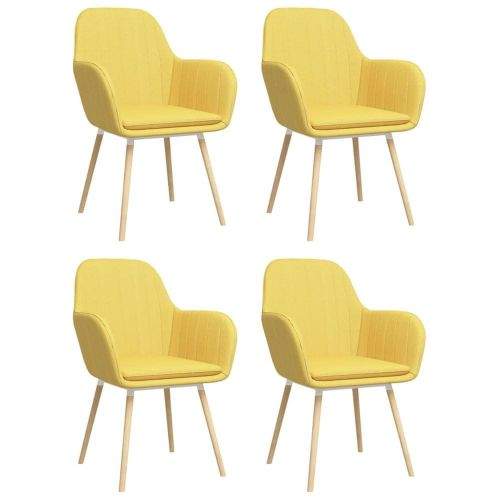 shumee Jídelní židle s područkami 4 ks žluté textil