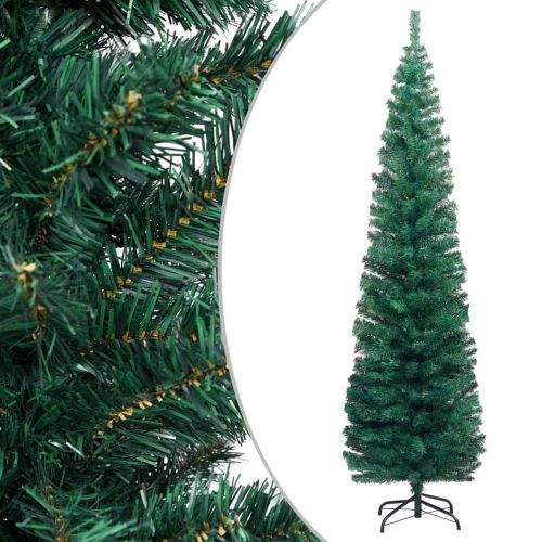 shumee Úzký umělý vánoční stromek se stojanem zelený 240 cm PVC