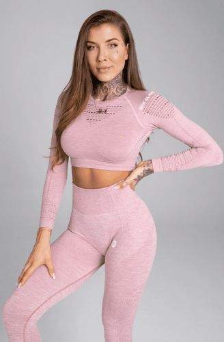 Gym Glamour Crop-Top Pink Melange M