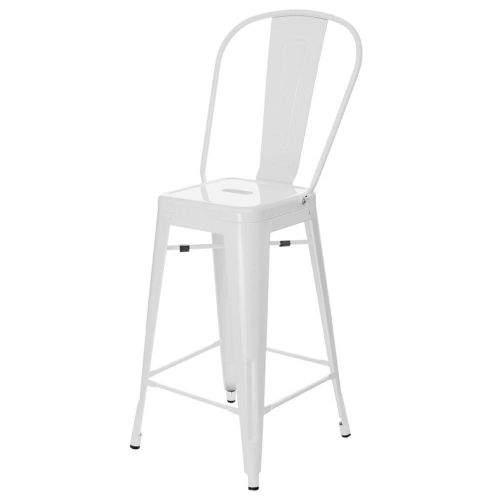 shumee Paris Back Bar stolička bílá inspirovaná Tolixem