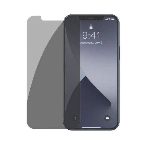 BASEUS tvrzené sklo pro ochranu soukromí pro iPhone 12 Mini 5.4 2ks 0,3mm černá