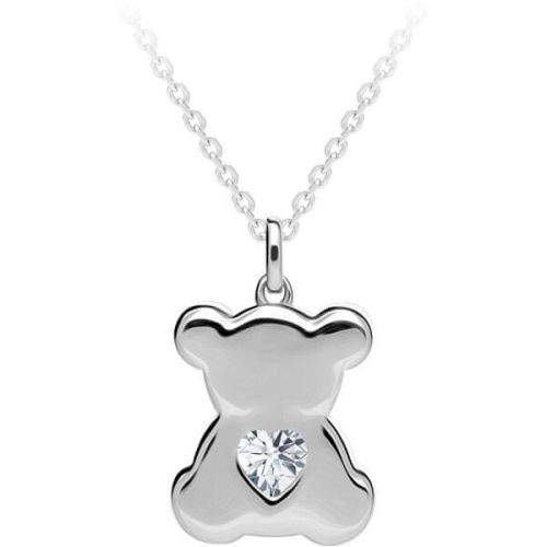 Preciosa Stříbrný náhrdelník Shiny Teddy s kubickou zirkonií Preciosa 5326 00 (řetízek, přívěsek) stříbro 925/1000