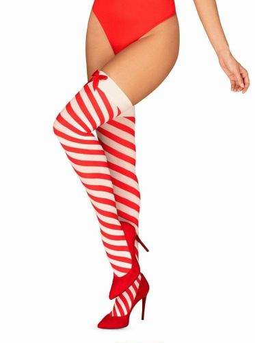 Obsessive Vánoční punčochy Kissmas stockings - Obsessive červená S/M