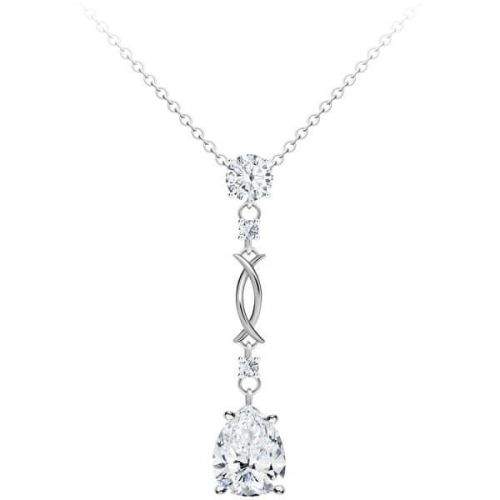 Preciosa Úžasný stříbrný náhrdelník Mongona s kubickou zirkonií Preciosa 5324 00 stříbro 925/1000
