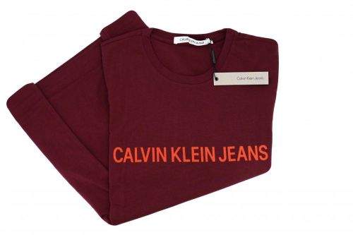 Calvin Klein Pánské tričko OU6 - Calvin Klein vínová M