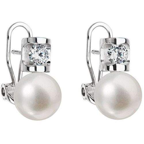 Evolution Group Elegantní stříbrné náušnice s pravou říční perlou 21018.1 bílá