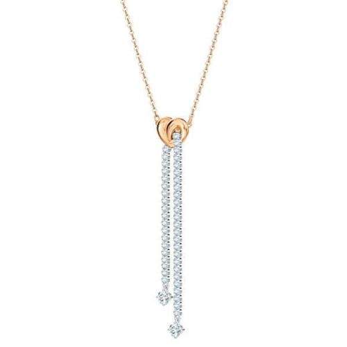 Swarovski Elegantní růžově zlacený náhrdelník LIFELONG 5517952
