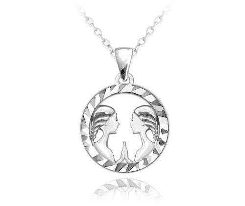 MINET Stříbrný náhrdelník MINET Zodiac znamení BLÍŽENCI