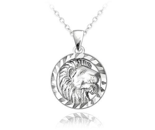 MINET Stříbrný náhrdelník MINET Zodiac znamení LEV