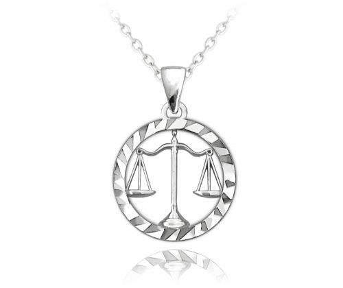 MINET Stříbrný náhrdelník MINET Zodiac znamení VÁHY