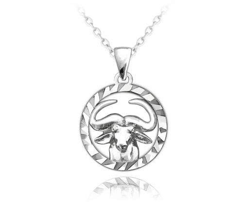 MINET Stříbrný náhrdelník MINET Zodiac znamení BÝK