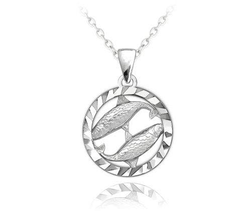 MINET Stříbrný náhrdelník MINET Zodiac znamení RYBY