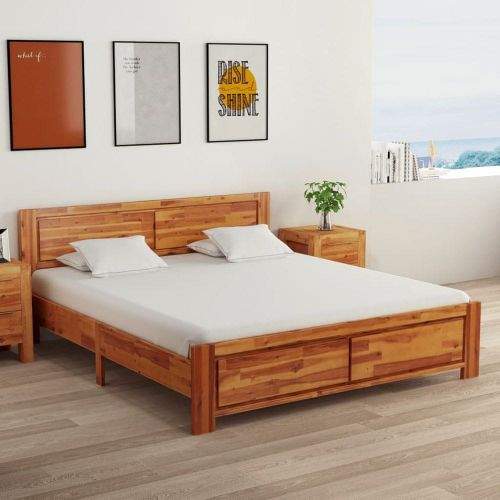 shumee Rám postele masivní akáciové dřevo 160 x 200 cm