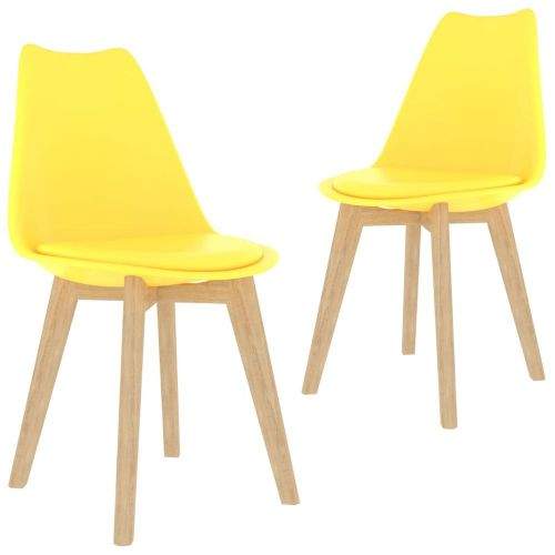 shumee Jídelní židle 2 ks žluté plast
