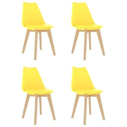 shumee Jídelní židle 4 ks žluté plast