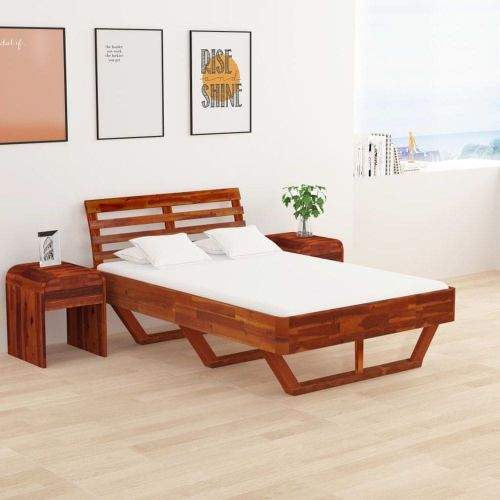 shumee Rám postele masivní akáciové dřevo 120 x 200 cm