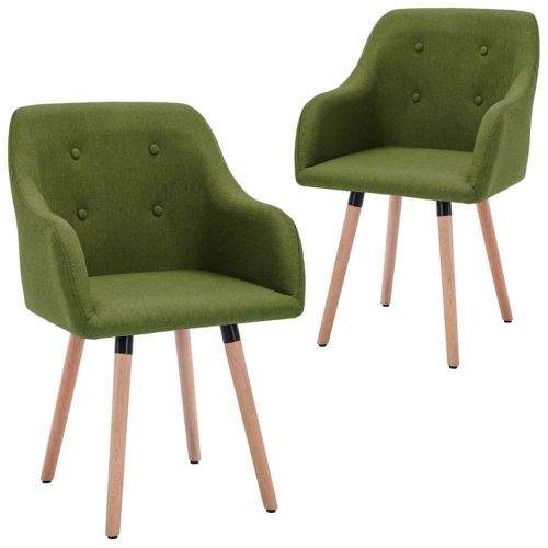 shumee Jídelní židle 2 ks zelené textil