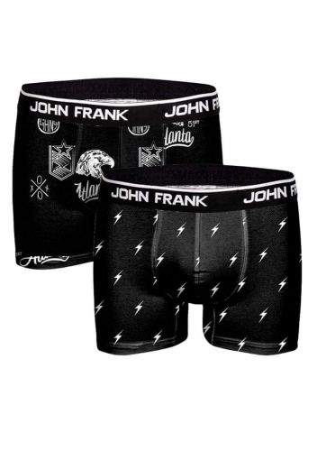 John Frank Pánské boxerky John Frank JF2BMC08 2PACK M Černá
