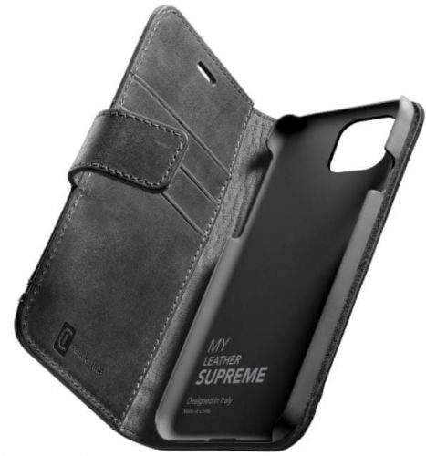 CellularLine Prémiové kožené pouzdro Supreme Apple iPhone 12 Pro Max, černé SUPREMECIPH12PRMK
