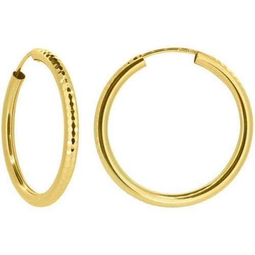 Brilio Dámské náušnice kruhy ze žlutého zlata P005.750132515.75 (Průměr 3 cm)