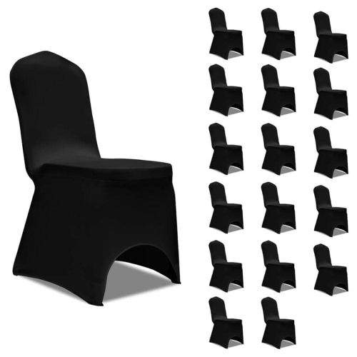 Vidaxl Potahy na židle napínací černé 18 ks