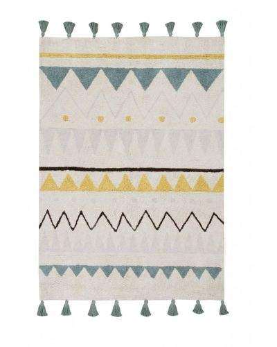 Lorena Canals AKCE: 120x160 cm Ručně tkaný kusový koberec Azteca Natural-Vintage Blue 120x160