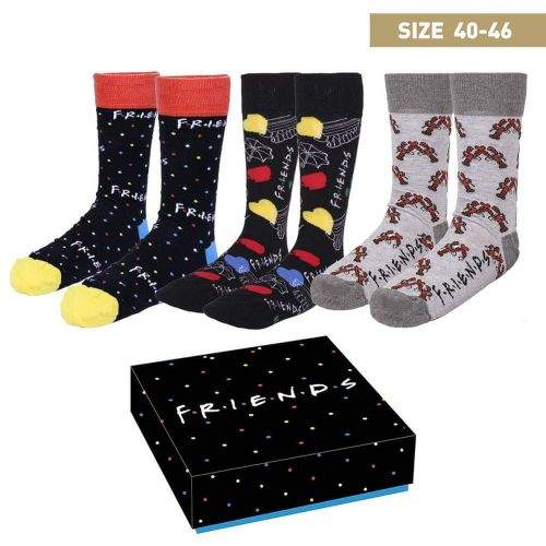 CurePink Pánské ponožky Friends|Přátelé: Set 3 kusů (velikost EU 40-46)