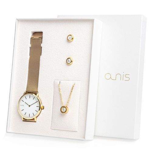 A-NIS dámský dárkový set hodinek, náhrdelníku a náušnic AS100-16