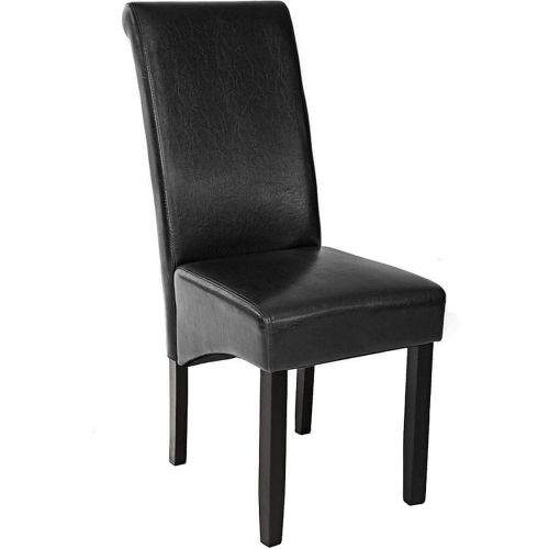 tectake Jídelní židle ergonomická, masivní dřevo - černá