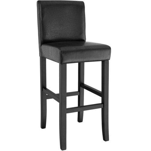 tectake Barová židle dřevěná - černá