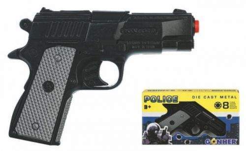 Alltoys Policejní pistole černá kovová 8 ran