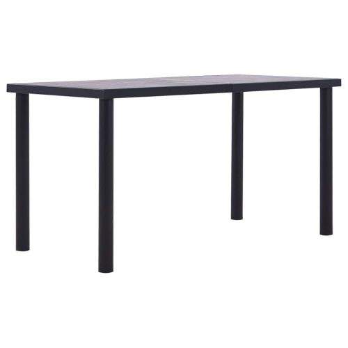 shumee Jídelní stůl černý a betonově šedý 140 x 70 x 75 cm MDF