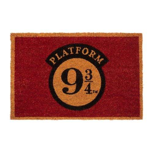 CurePink Rohožka Harry Potter: Nástupiště 9 a 3/4 (60 x 40 cm) červená