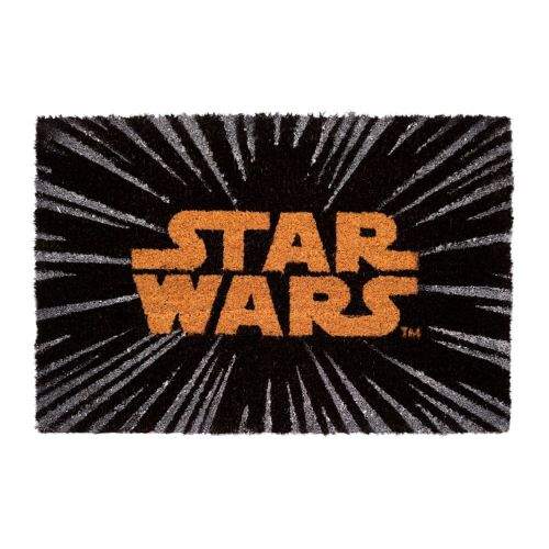 CurePink Rohožka Star Wars|Hvězdné války: Logo (60 x 40 cm) černá