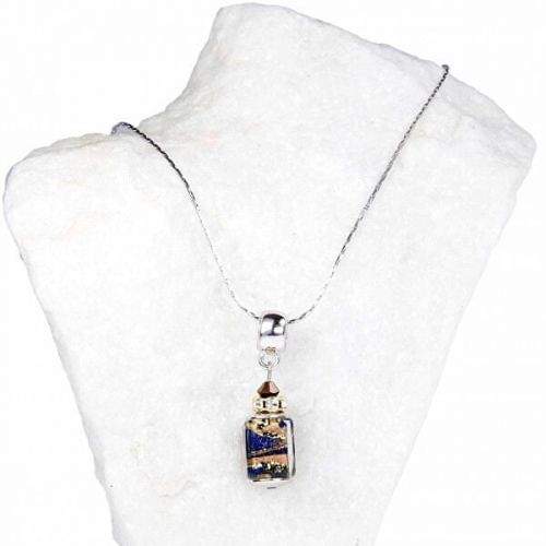 Lampglas Mimořádný dámský náhrdelník Queen of the Night s 24karátovým zlatem v perle Lampglas