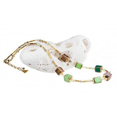 Lampglas Noblesní dámský náhrdelník Emerald Shadow z perel Lampglas NCU5
