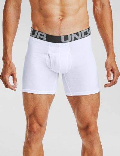 Under Armour Boxerky UA Charged Cotton 6in 3 Pack-WHT XXL