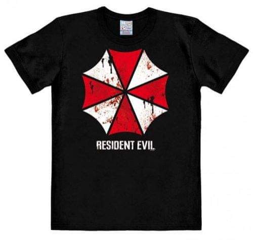 CurePink Pánské tričko Resident Evil: Umbrella (M) černé bavlna