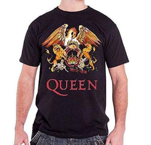 CurePink Pánské tričko Queen: Logo (L) černé