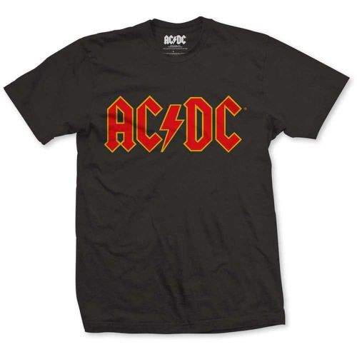 CurePink Pánské tričko AC/DC: Logo (XL) černá bavlna